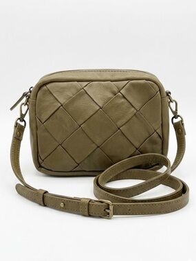 HOBO Renny Weave Leather Crossbody Bag – Olive Green Moss